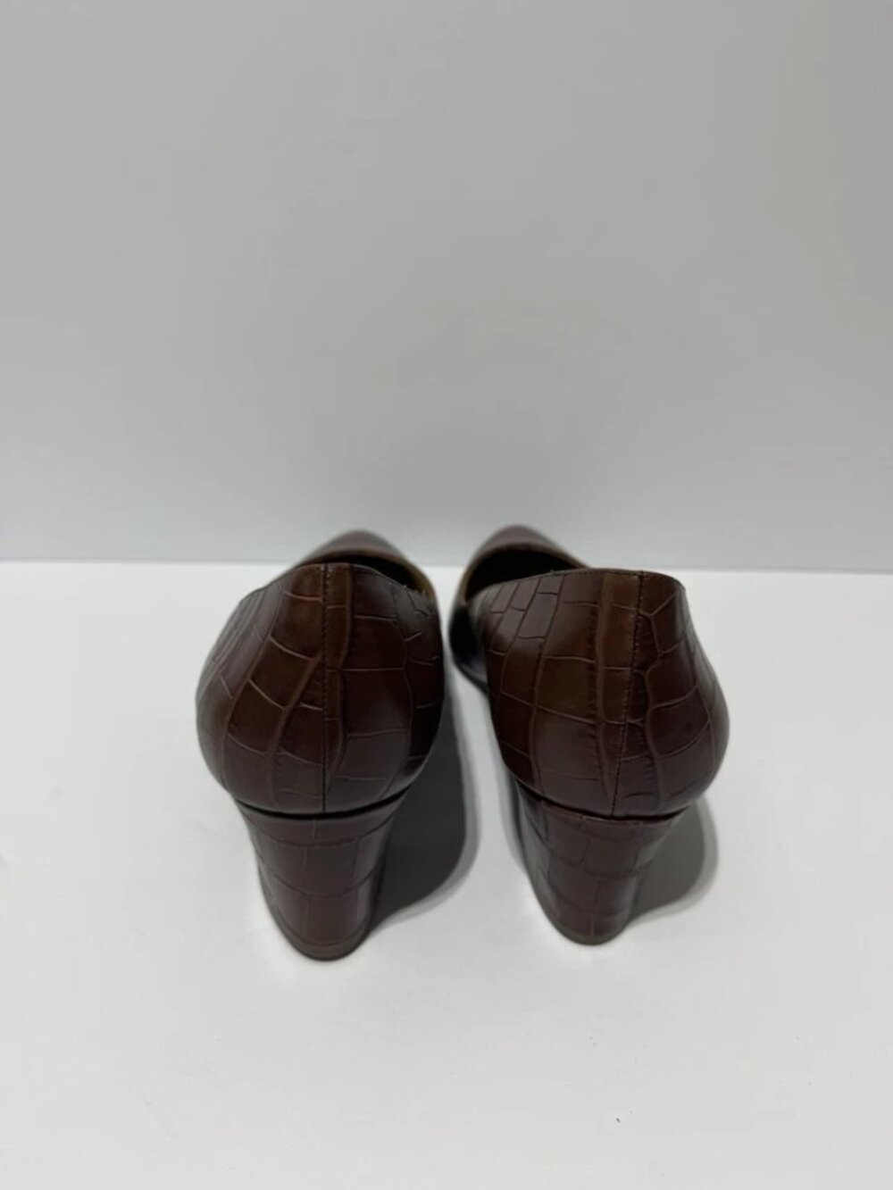 Naturalizer Womens Mali Pump Heels Brown Croc Size 12W - Picture 4 of 6